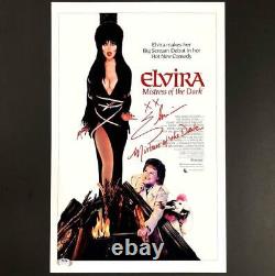 Elvira Mistress of the Dark rare inscription Signed 11x17 Photo PSA/DNA COA
