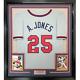 Framed Autographed/signed Andruw Jones 33x42 Atlanta Grey Jersey Psa/dna Coa