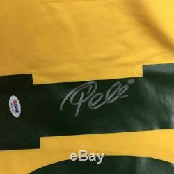 FRAMED Autographed/Signed PELE 33x42 Brazil Yellow Soccer Jersey PSA/DNA COA #2