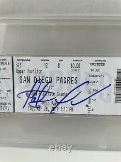 Fernando Tatis Jr. Autograph 3/28/19 Debut Ticket Stub PSA/DNA COA Encapsulated