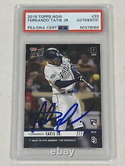 Fernando Tatis Jr Signed 2019 Topps Now 1st HR Padres Rookie Card RC PSA DNA COA