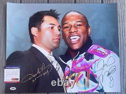 Floyd Mayweather Jr & Oscar De La Hoya Signed 16x20 Photo Psa/Dna Coa TMT WBC