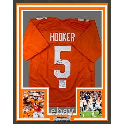Framed Autographed/Signed Hendon Hooker 33x42 Orange Jersey PSA/DNA COA