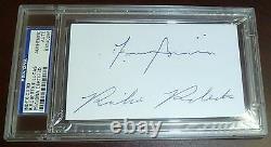 Frank Lucas & Richie Roberts Signed Index Card PSA/DNA COA American Gangster