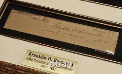 Franklin Roosevelt, FDR Signed Autograph, COA, UACC, PSA/DNA Guaranteed, FRAME