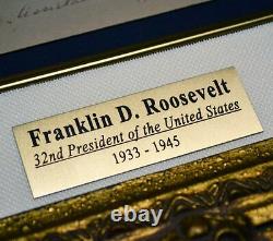 Franklin Roosevelt, FDR Signed Autograph, COA, UACC, PSA/DNA Guaranteed, FRAME