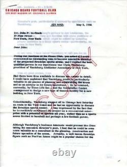 George Halas PSA DNA Signed Coa Rare Letter Bears Autograph