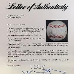 George Sisler Multi Signed Game Used National League Giles Baseball PSA DNA COA