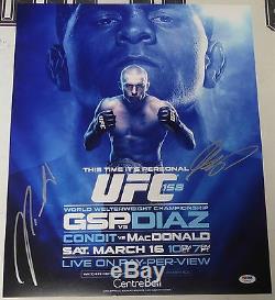 Georges St-Pierre & Nick Diaz Signed UFC 158 16x20 Photo PSA/DNA COA Poster Auto