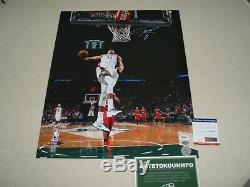 Giannis Antetokounmpo Signed Autograph 16x20 Photo Psa/dna Coa Mint Auto Jsa