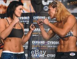 Gina Carano & Cris Cyborg Signed 11x14 Photo PSA/DNA COA StrikeForce UFC Picture