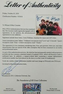 Goonies cast signed 11x14 photo Cohen Astin Ke Quan Feldman PSA/DNA COA Letter