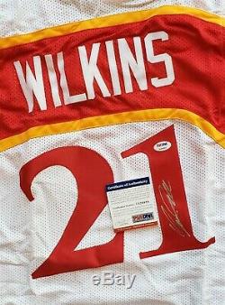 HOF Dominique Wilkins Atlanta Hawks Signed Auto White XL Jersey PSA/DNA COA