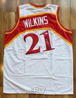 HOF Dominique Wilkins Atlanta Hawks Signed Auto White XL Jersey PSA/DNA COA