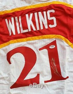 HOF Dominique Wilkins Atlanta Hawks Signed Auto White XL Jersey PSA/DNA COA