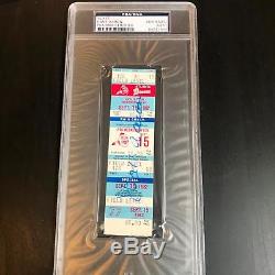 Hank Aaron Signed Autographed Original 1982 Atlanta Braves Ticket PSA DNA COA