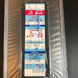 Hank Aaron Signed Autographed Original 1982 Atlanta Braves Ticket PSA DNA COA