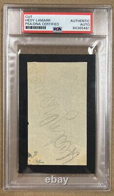 Hedy Lamarr SIGNED CARD SLAB AUTOGRAPH PSA COA PSA/DNA