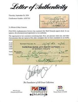 Herb Pennock PSA DNA Coa Signed 1942 Personal Check 1955 Dodgers Autograph