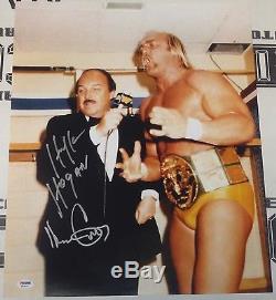 Hulk Hogan & Mean Gene Okerlund Signed WWE 16x20 Photo PSA/DNA COA Picture Auto