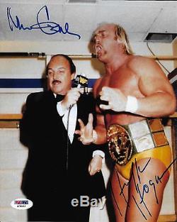Hulk Hogan & Mean Gene Okerlund Signed WWE 8x10 Photo PSA/DNA COA Auto'd Picture