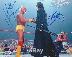 Hulk Hogan Sting Signed Auto'd 8x10 Photo Psa/dna Coa Wwe Ecw Wcw Super Brawl