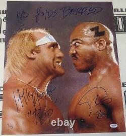 Hulk Hogan & Zeus Signed WWE No Holds Barred 16x20 Photo PSA/DNA COA Tiny Lister