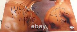 Hulk Hogan & Zeus Signed WWE No Holds Barred 16x20 Photo PSA/DNA COA Tiny Lister