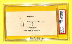 J Edgar Hoover signed auto autograph paper cut FBI PSA/DNA COA