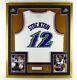 John Stockton Autographed Jersey With Pin 32x36 Gold Frame & Psa/dna Coa Utah Jazz
