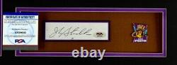 JOHN STOCKTON Autographed Jersey with Pin 32x36 Gold Frame & PSA/DNA COA Utah Jazz
