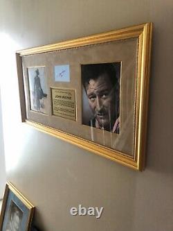 JOHN WAYNE- Autograph Signed & dated Museum Framed Western Display-PSA/DNA+ COA