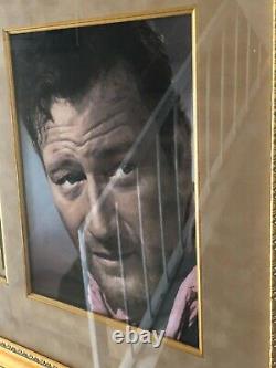 JOHN WAYNE- Autograph Signed & dated Museum Framed Western Display-PSA/DNA+ COA