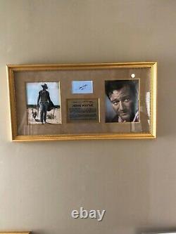 JOHN WAYNE- Autograph Signed & dated Museum Framed Western Display-PSA/DNA+ COA