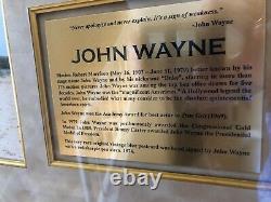 JOHN WAYNE- Autograph Signed & dated Museum Framed Western Display-PSA/DNA+ COA