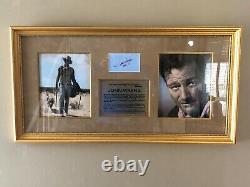 JOHN WAYNE- Autograph Signed & dated Museum Framed Western Display-PSA/DNA+ COA