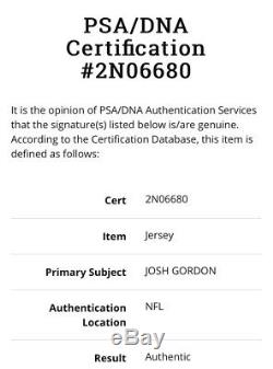 JOSH GORDON Game ISSUED signed Browns PSA/DNA verified free shipping with COA