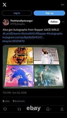 JUICE WRLD SIGNED AUTOGRAPHED 8X10 Photo PSA/DNA COA Slab Photo Proof