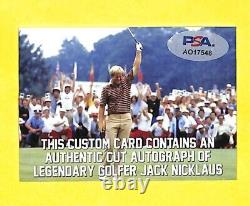 Jack Nicklaus Cut Auto Autograph Custom Card Golf PSA/DNA COA