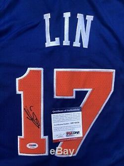Jeremy Lin Signed New York Knicks Jersey PSA/DNA COA #17 Raptors LINSANITY NBA