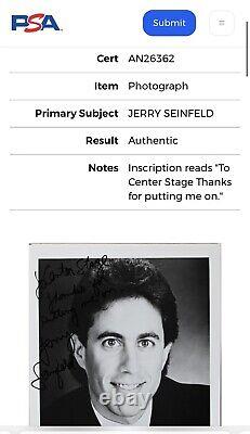 Jerry Seinfeld Signed Autographed Inscribed Press 8x10 Photo Psa Dna Coa 1/1