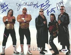 Jim Neidhart Jimmy & Bret Hart The Nasty Boys Signed 8x10 Photo PSA/DNA COA WWE