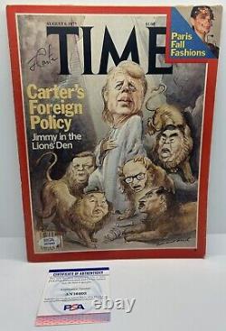 Jimmy Carter Signed 1977 Time Magazine Full Issue No Label POTUS PSA DNA COA