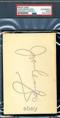 Joan Crawford PSA DNA Coa Signed 4x6 Index Card Autograph
