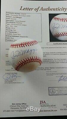 Joe DiMaggio Signed OAL Baseball With A Full JSA Letter COA will pass PSA/DNA