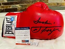 Joe Frazier Signed Everlast (R) Boxing Glove with Smokin' PSA/DNA COA Autograph