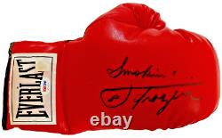 Joe Frazier Signed Everlast (R) Boxing Glove with Smokin' PSA/DNA COA Autograph