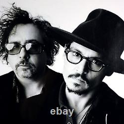 Johnny Depp Autograph 16 x 20 B&W Signed Photo Pictured W Tim Burton PSA DNA COA