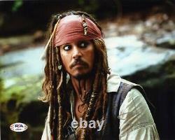 Johnny Depp Pirates Caribbean Autographed Signed 8x10 Photo PSA/DNA COA AFTAL