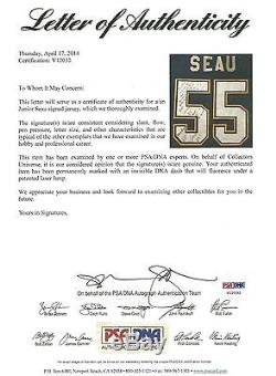 Jr Junior Seau Signed Chargers 1990 Draft Worn Used Game Jersey PSA/DNA COA Auto